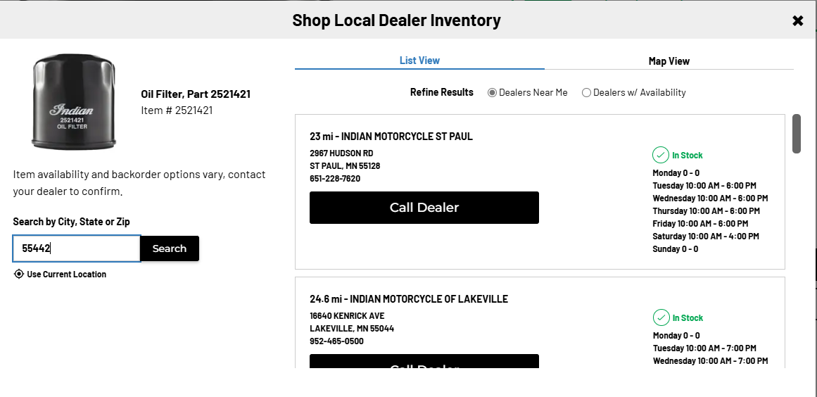 Check dealer stock