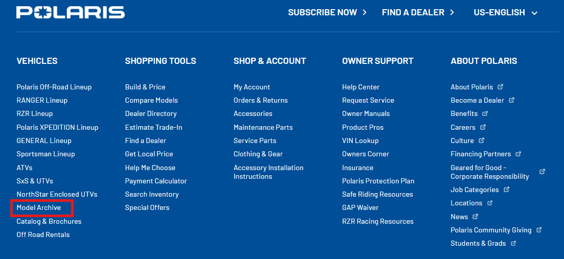 ORV Model Archive