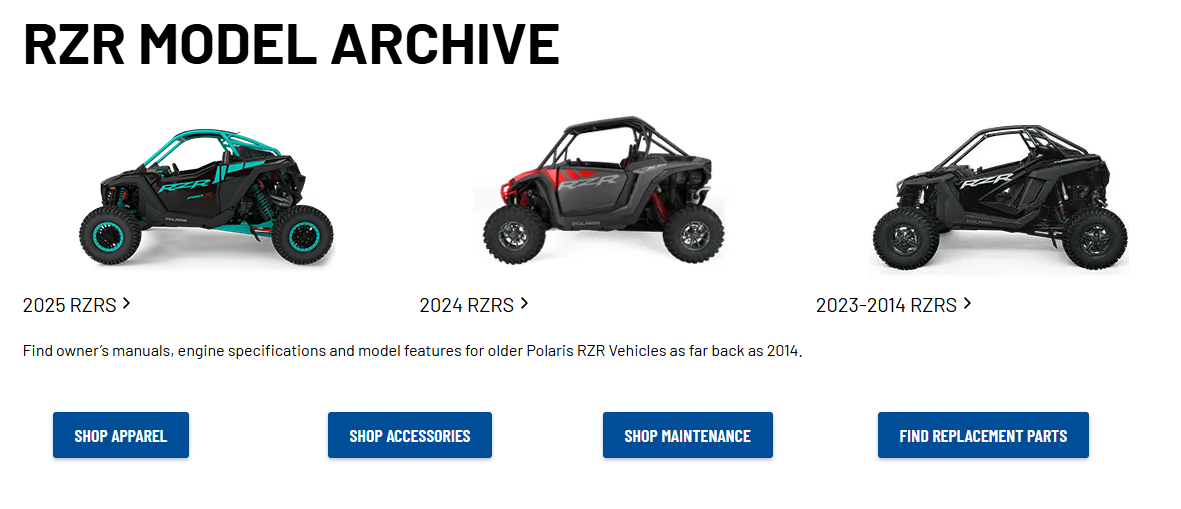RZR model years