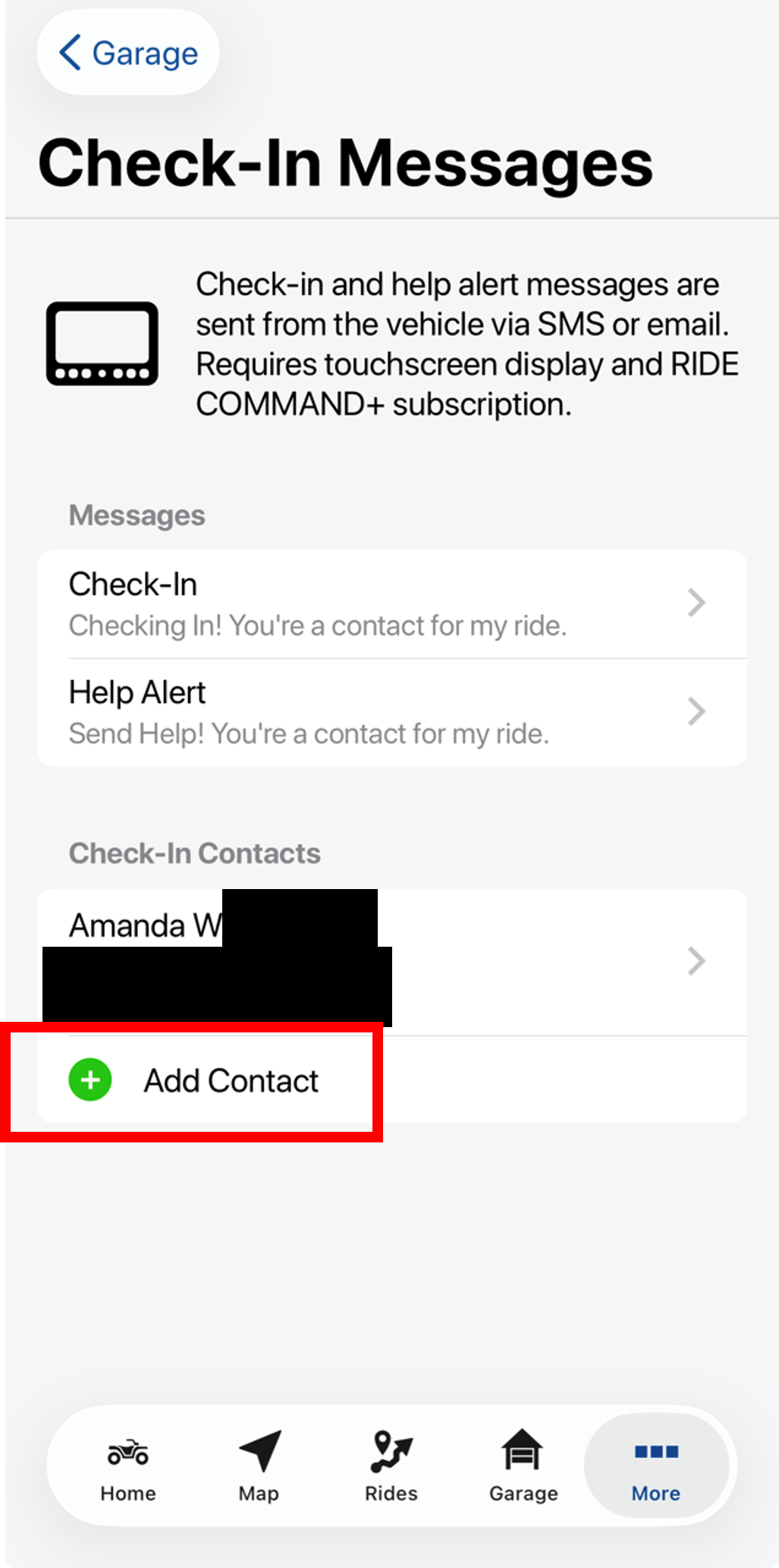 Check In Contacts Add Contact Boxed