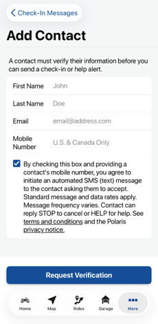 Check In Contact Verification