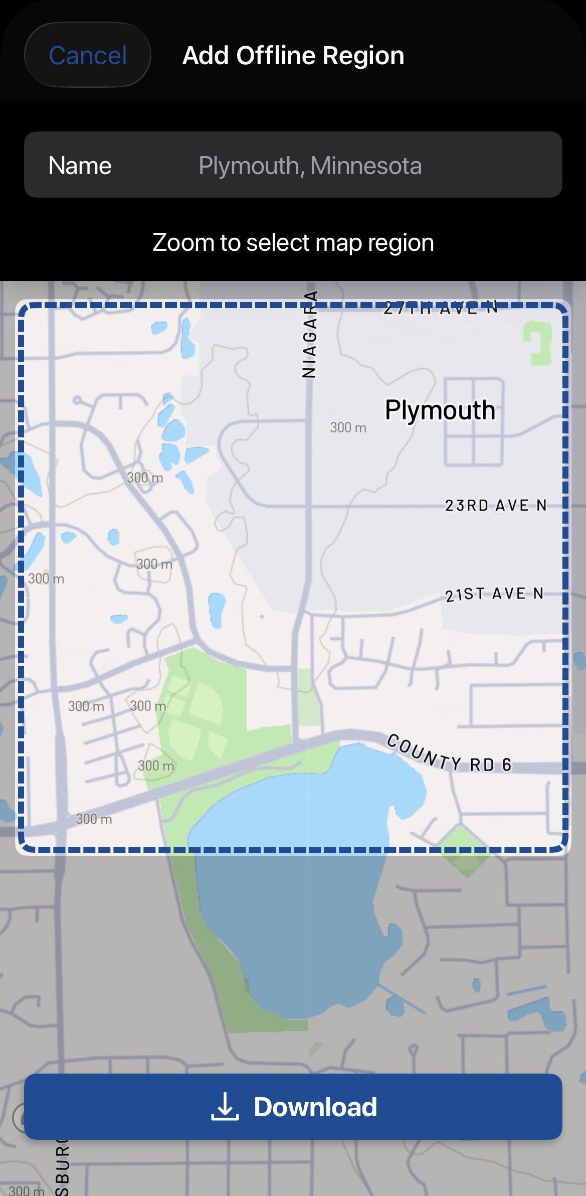 Add offline region
