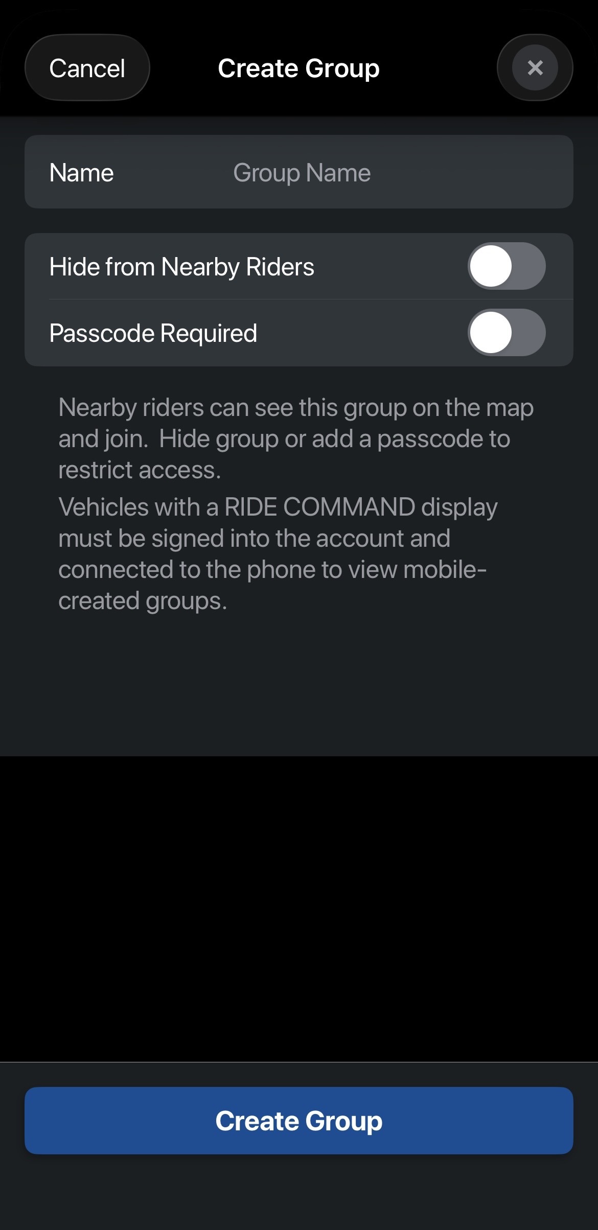 Create Group Page