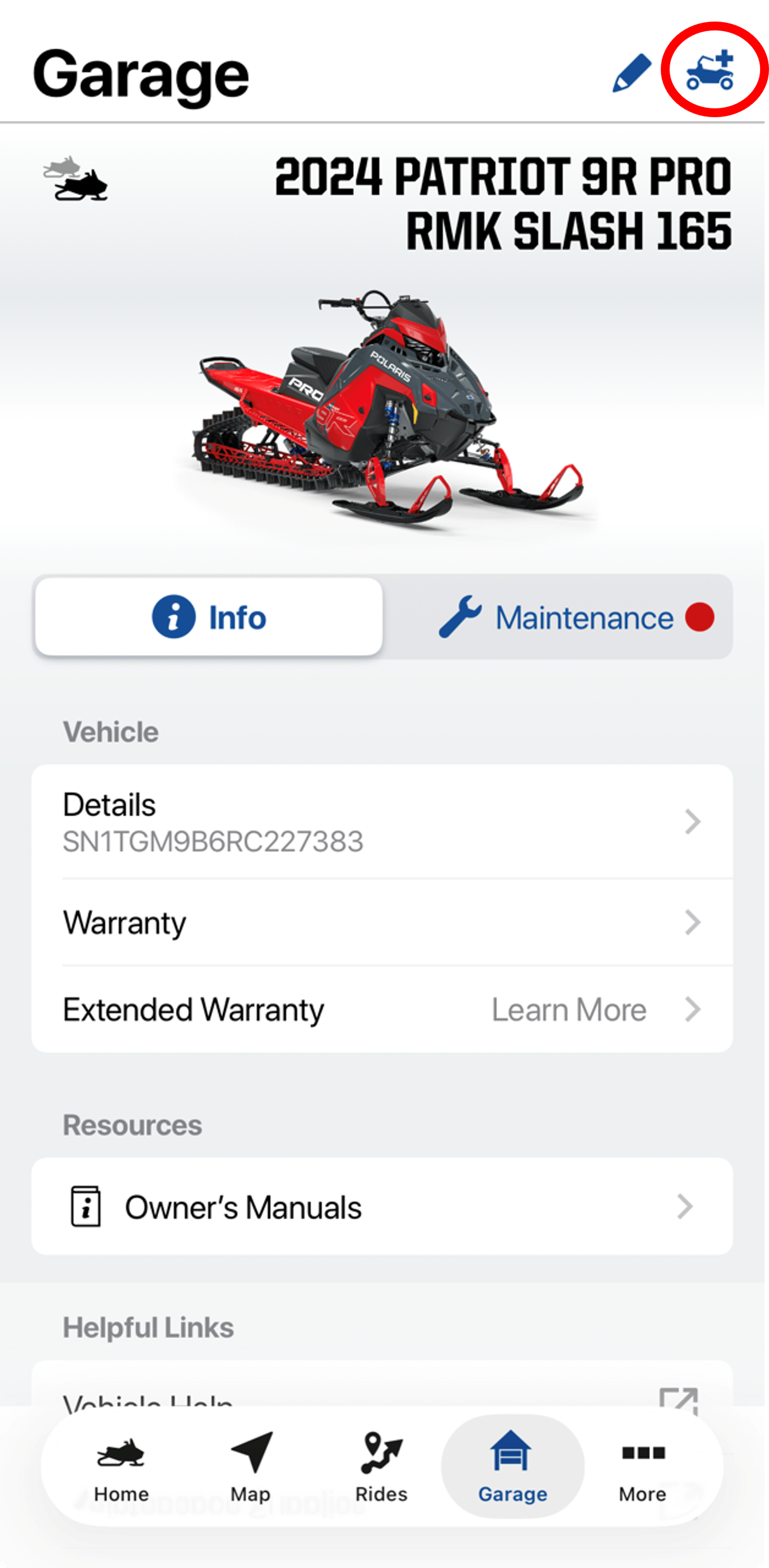 Snowmobile Garage Add Vehicle
