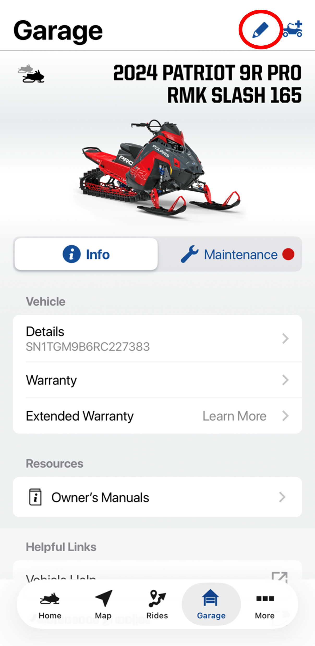 Native Snowmobile Garage Edit Icon