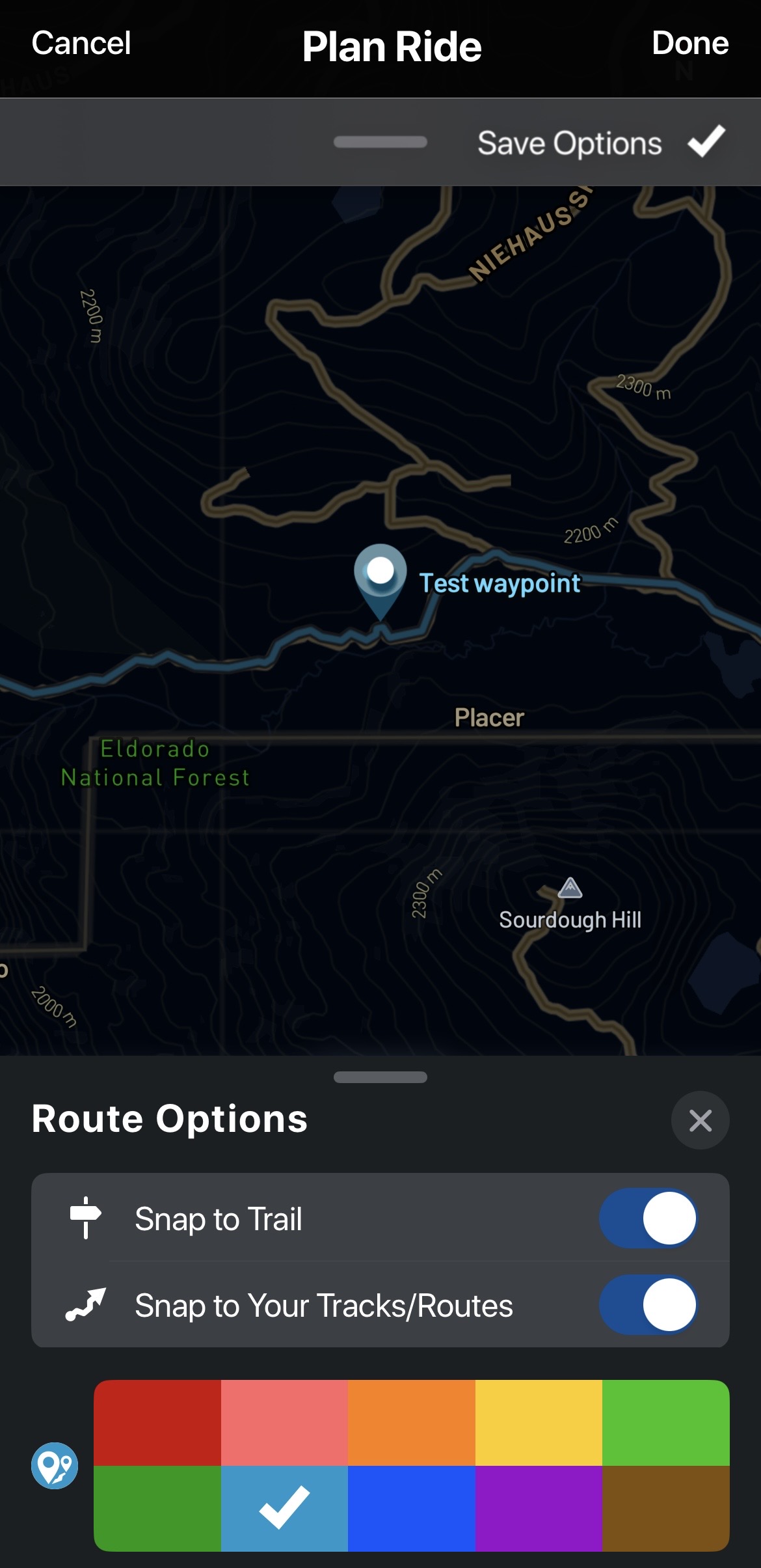 Snap to Trail Options