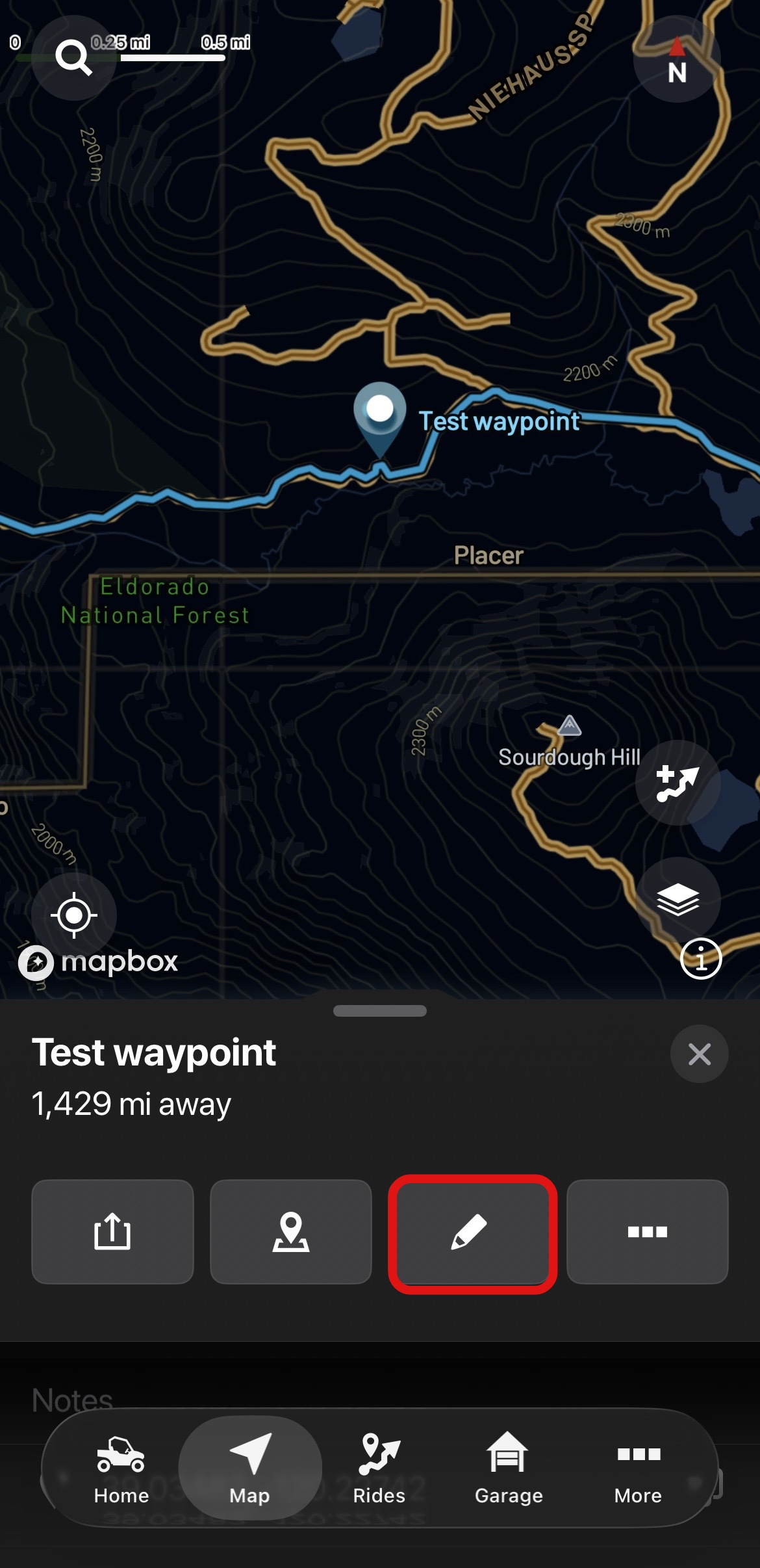 Edit waypoint
