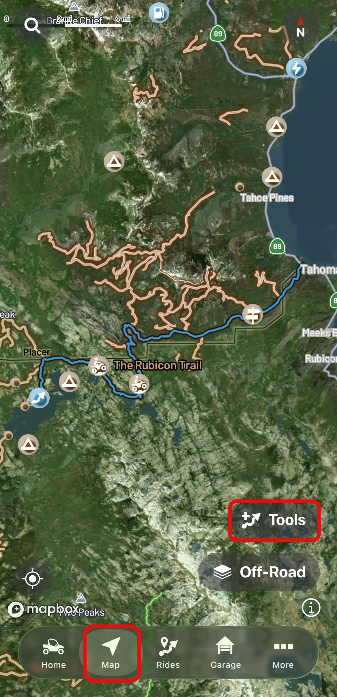 Tools on map page