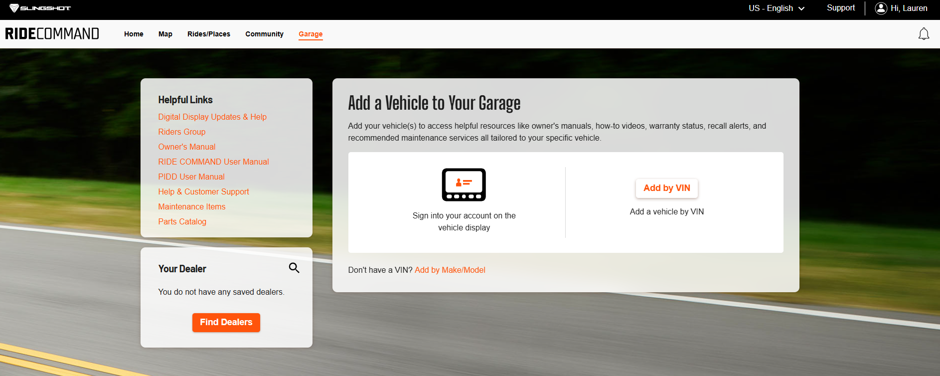 Add a vehicle RC website
