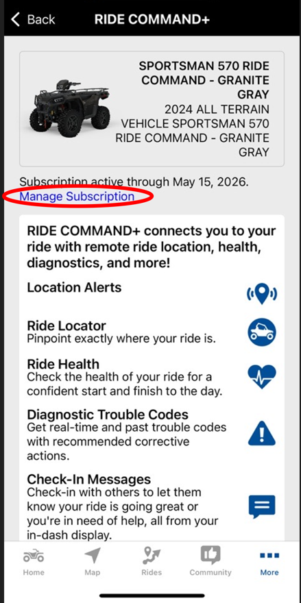 RC+ Manage Subscription