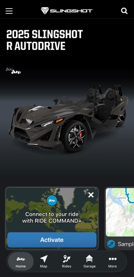 Slingshot app homepage