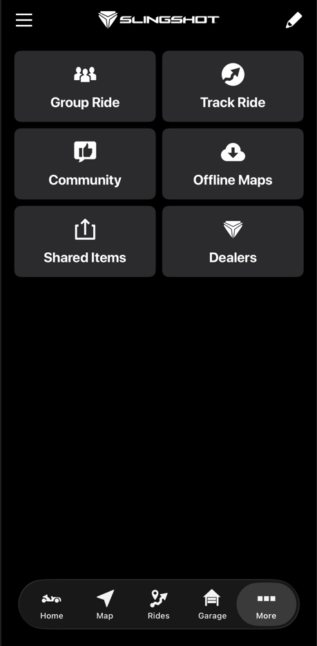Slingshot app more tab