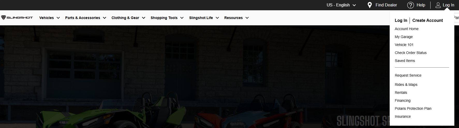Account Dropdown Menu