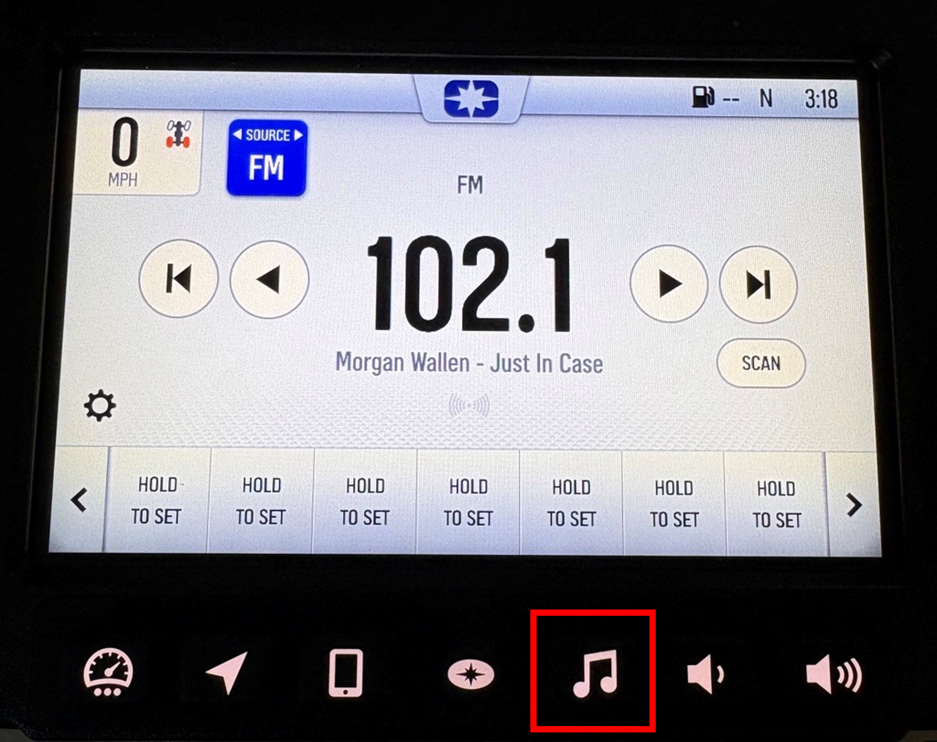 Display Music Button Circled