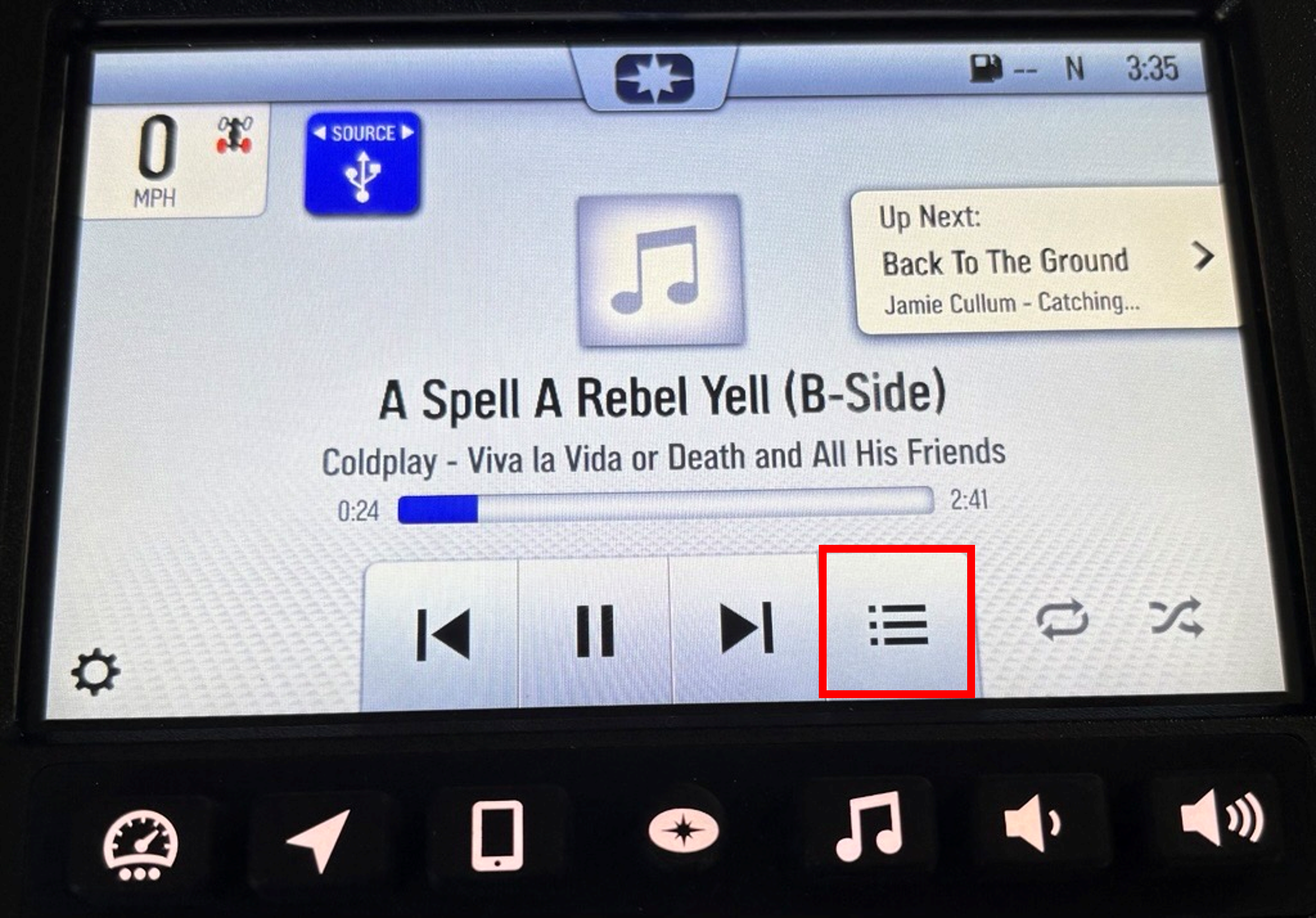USB Audio Option Menu Icon