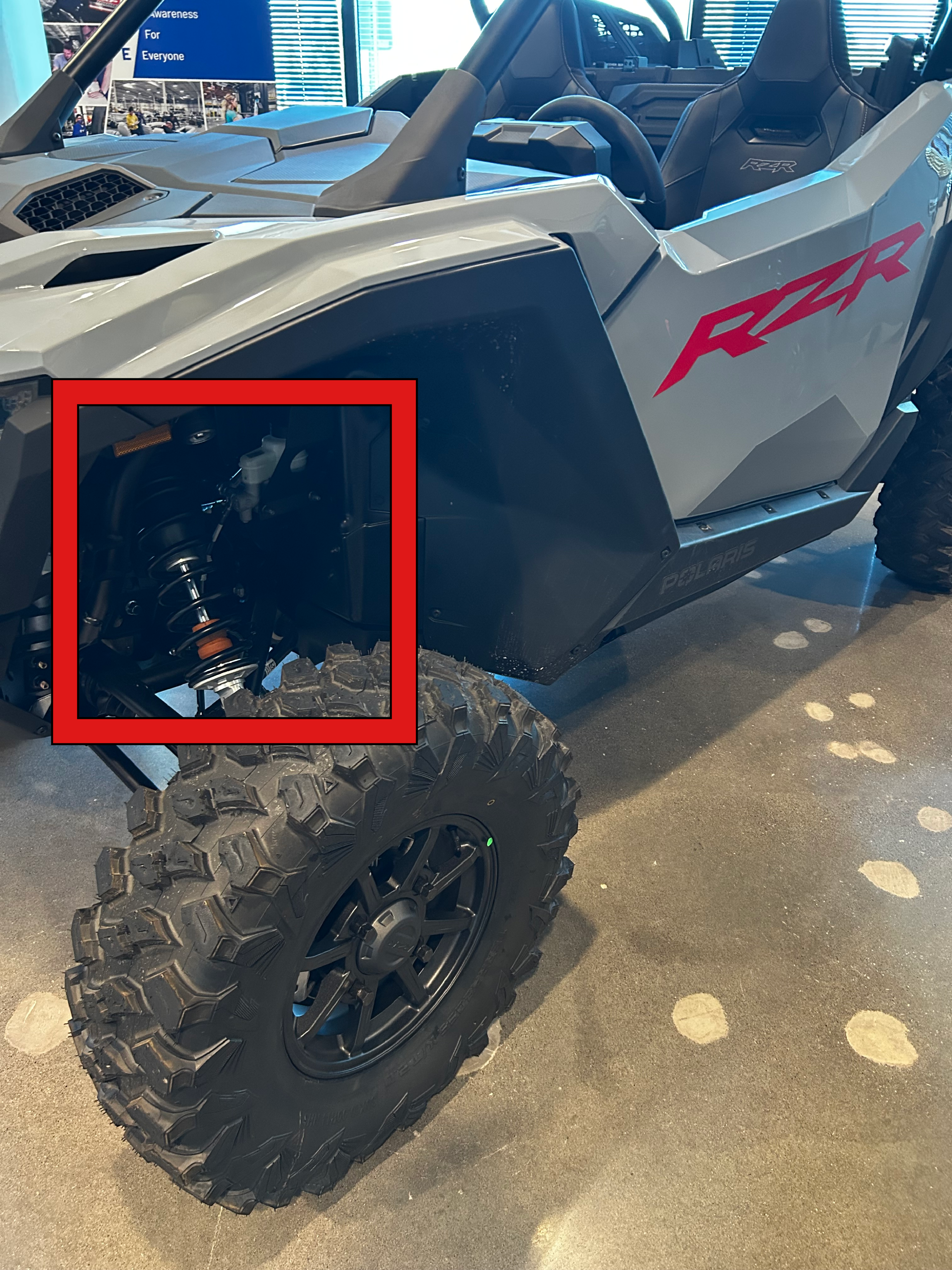 Emissions label location on RZR