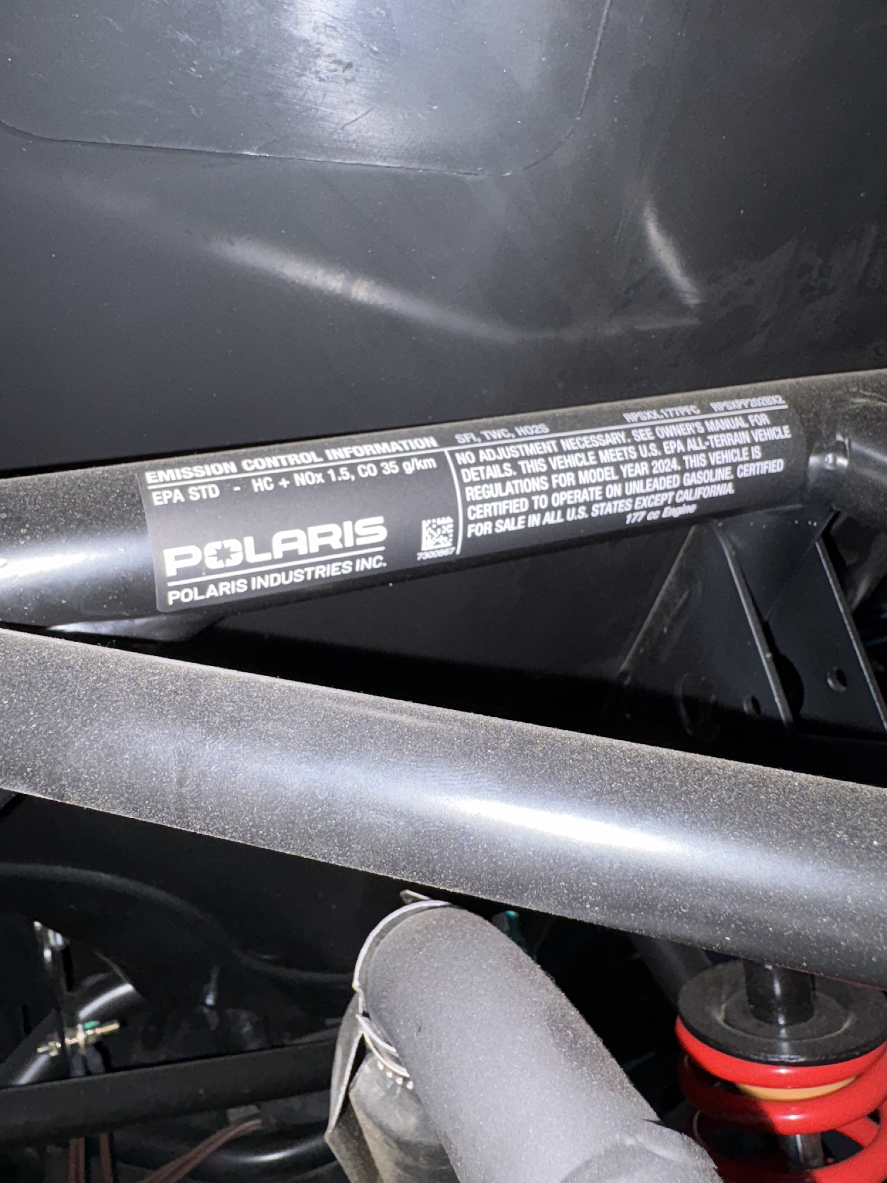 RZR 200 emission sticker