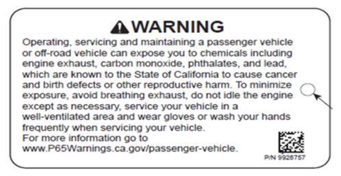 Gas-powered GEM warning label