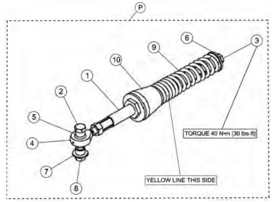 Anti rotation front stabilizing arm kit drawing