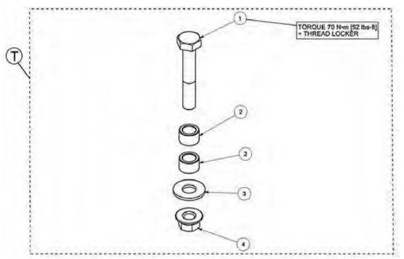 Anti rotation short bolt kit drawing
