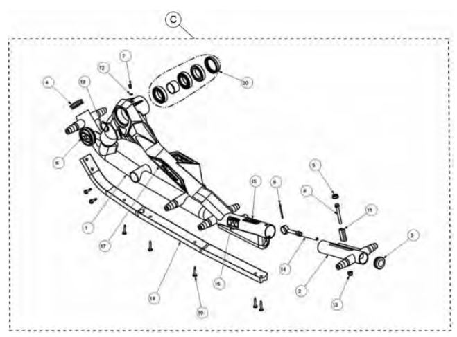 Rear left frame kit drawing