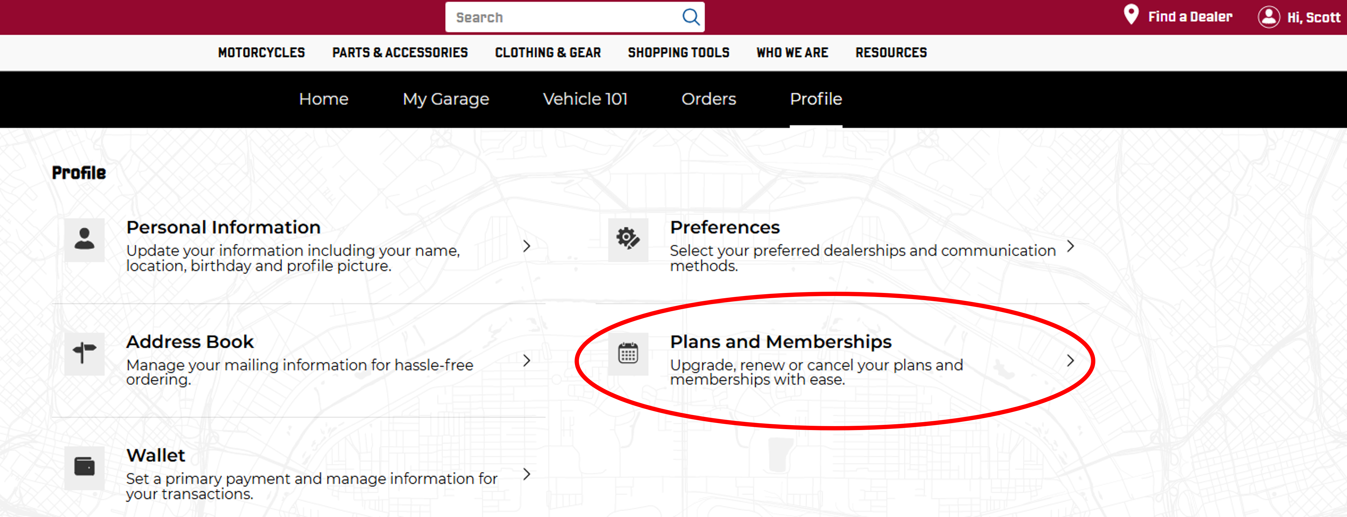 Web Profile Plans & Subs Circled