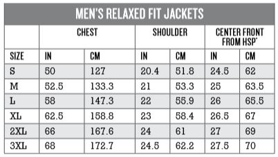 Jacket Size Chart India