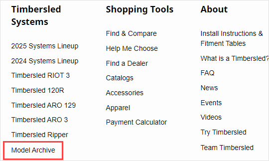 Location of Model Archive Link Timbersled
