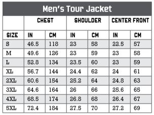 Polaris Jacket Size Chart