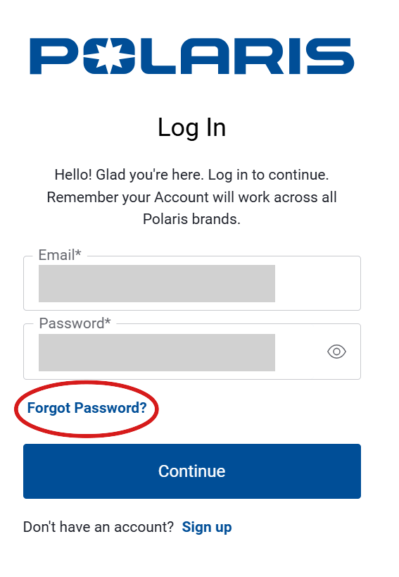 Forgot/reset password