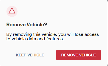 Remove vehicle confirmation