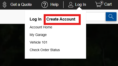 Create Account Option