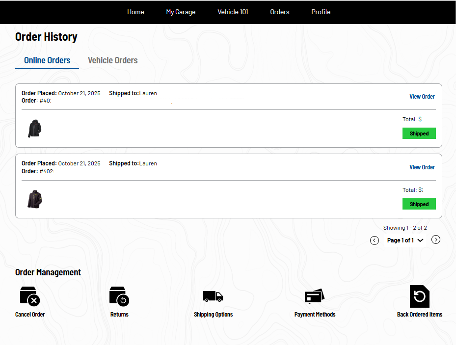 Order History