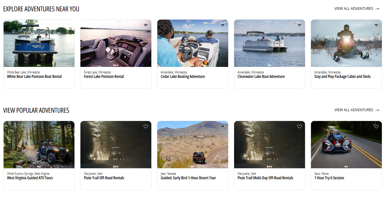 Adventures near you and popular adventures