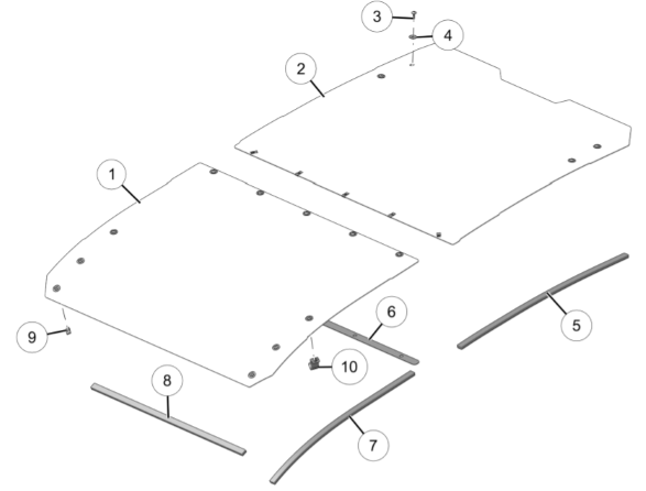 Pro R four seat roof diagram