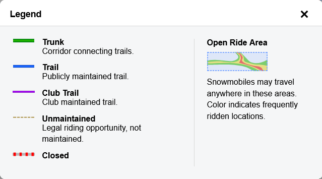 types of trails that are on RIDE COMMAND maps