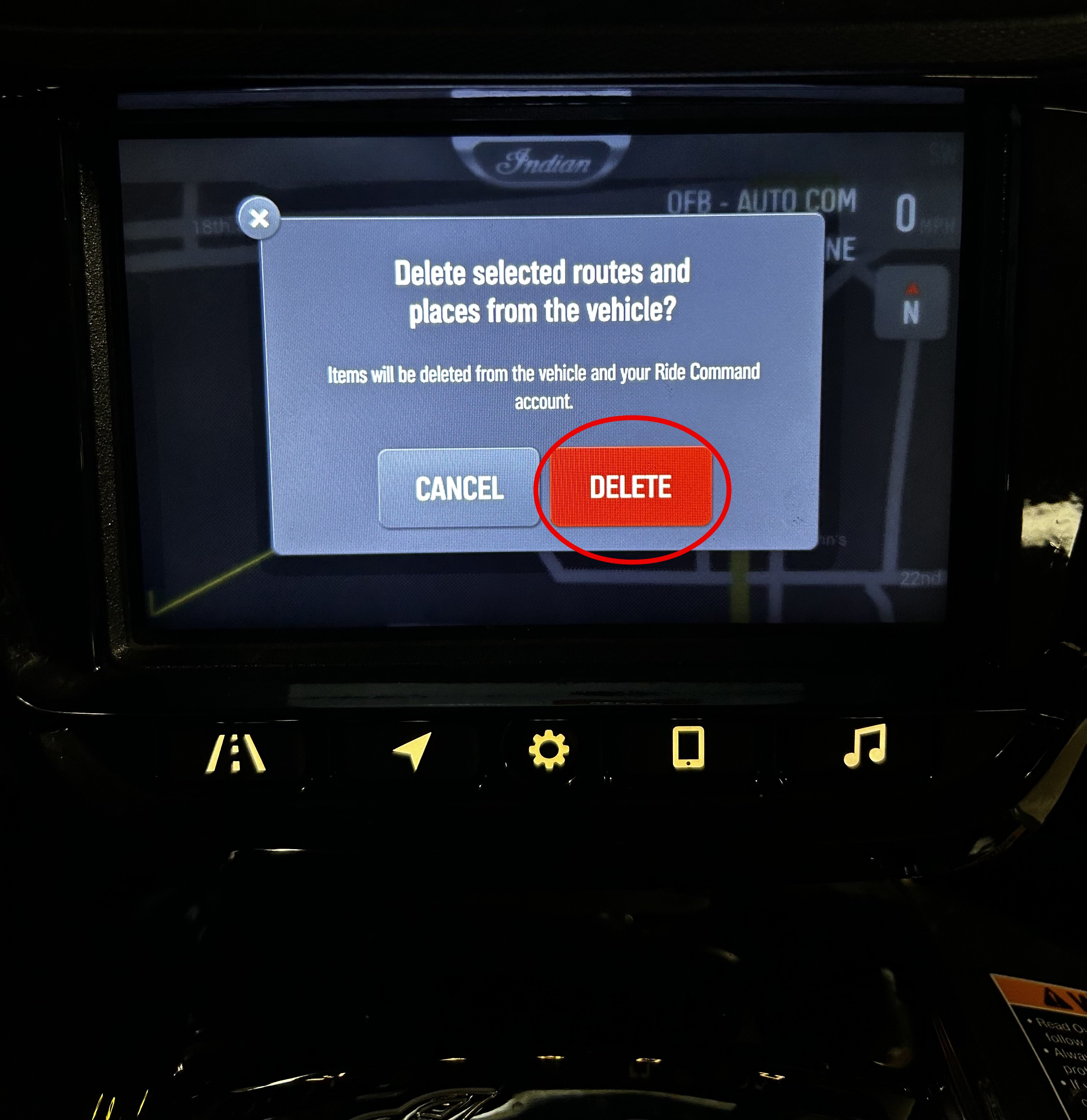 Tracked Ride Deletion Confirmation