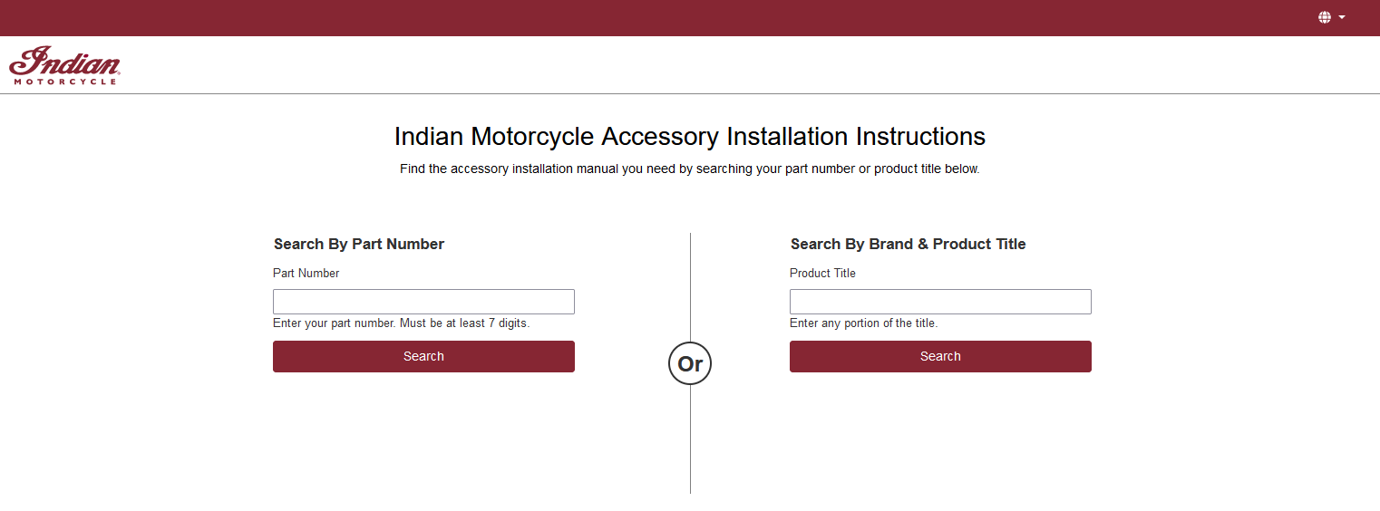 homepage for the installation instruction search