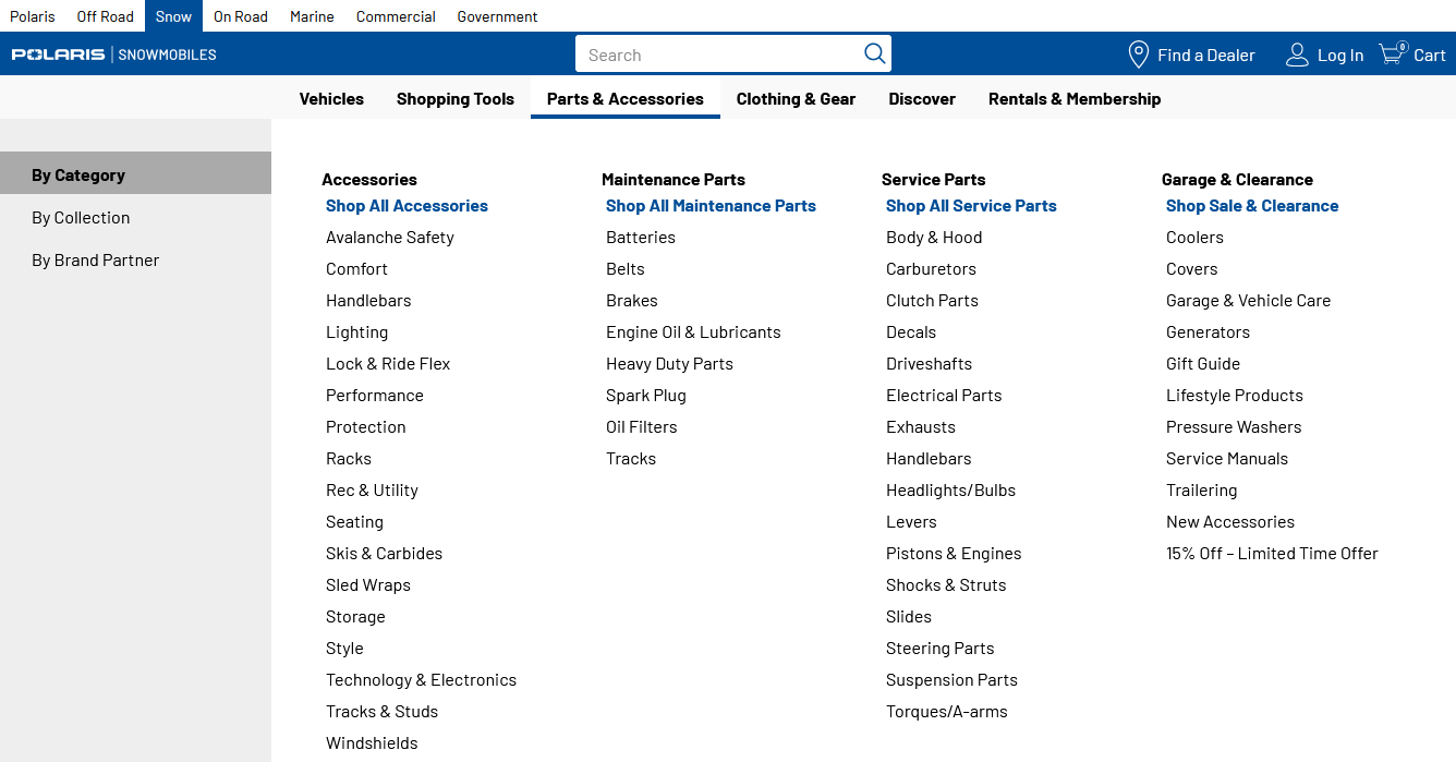 Parts and Accessories Page